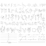 BETESSIN 3 Bögen Temporäre Tattoos 2 Wochen - Minimalistische Fake Tattoo...