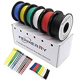 Fermerry 30 AWG Litzendraht Silikon verzinnte Kupferdrahtspule je 10 Fuß 6...