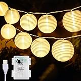 Uping 30er Lampions Lichterkette USB/Batteriebetrieben, 7,8 Meter mit 8...