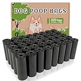 AiTodos® 600 Stück Hundekotbeutel, Schwarz, Geeignet zum Verlassen des...