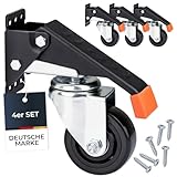 HMF 6750 Schwerlastrollen absenkbar für Werkbank | 4 Stück | 76 mm | bis...