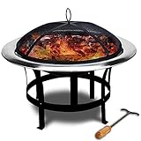 Defacto Feuerstelle Ø 75 cm Edelstahl | Hakenfunken, Feuerschale,...