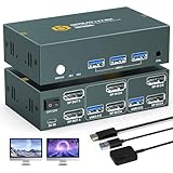 4K 120Hz DisplayPort KVM Switch 2 PC 2 Monitore,8K 60Hz USB 3.0...