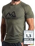 Herren Fitness T-Shirt meliert - Männer Kurzarm Shirt für Gym & Training...