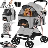 LOVPET® Hundewagen 2in1 Hundebuggy Hundebox Transporttasche Faltbar...