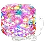 Koboko LED Lichterkette mit USB, 5M 50 LED Wasserdicht Kupferdraht...