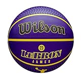 Wilson NBA Player ICON Outdoor BSKT Lebron New, Violett/Gelb, 7