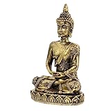 Amosfun 2St Bronze-Buddha-Statue-Verzierung sitzende Buddha-Statue Dekor...