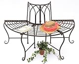 DanDiBo Baumbank Metall Wetterfest Braun 127 cm 3-Sitzer halbrund 121071...