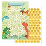 JEKA Belohnungstafel Kinder Dino - 10 Stück mit Sternen-Stickern zur...