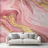 Generisch Rosa Marmor Tapete Schlafzimmer, Tapeten Moderne Abstrakte Gold...