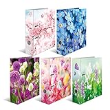 HERMA Ordner A4 Blumen Set, 10 Stück, 7 cm breit, Kinder Ringordner mit...