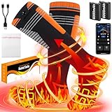 Feebee Beheizbare Socken Herren Damen mit Akku 6000mAh - 9 Std Arbeit,...