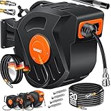 MASKO® Automatik Druckluftschlauch Aufroller 20m – Schlauchtrommel mit...