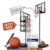 VALENESS® Basketballkorb Outdoor - [135 bis 305 cm] Höhenverstellbarer...