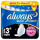 Always Maxi Secure Night Binden (Größe 4) Flügel 96 Binden (8 x 12...