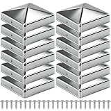 Scettar Pfostenkappe 7x7 cm 12 Stück mit 24 Schrauben, Verzinkte Metall...