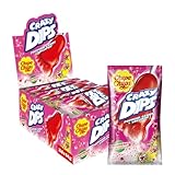 Chupa Chups Crazy Dips Erdbeere, 24er Thekendisplay enthält Erdbeer-Lollis...