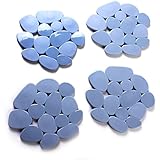 MSV Duschmatte Badematte Badewanneneinlage Anti Rutsch Pads Kieselstein - 4...