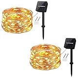 cshare [2 Stück] Solar Lichterkette Aussen, 50LED 5M 8 Modus...