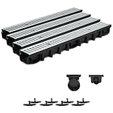 4m Entwässerungsrinne Terrassenrinne Stahlrost verzinkt komplett SET,...