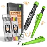 Nicpro Zimmermannsbleistift mit Spitzer, CP3000 Zimmermanns-Druckbleistift...