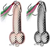 LINONI 2 Stück Rotgold Silber Metall Fischhaken Spinner Löffel Köder...