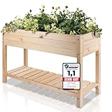 PATKAR® 117x40x78cm Hochbeet Holz [RÜCKENSCHONENDE HÖHE] - Premium...