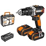 WORX WX373.3 Akku Schlagbohrschrauber Set - Bürstenloser Akkuschrauber...