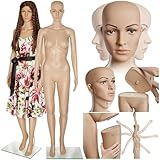 tectake® Schaufensterpuppe, drehbare und bewegliche Puppe lebensgroß,...