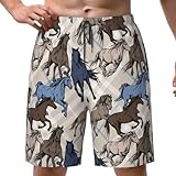 NiuKom Herren-Badehose, schnell trocknend, Board-Shorts, lustige...