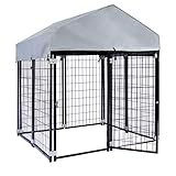 Wiltec Hundezwinger mit Überdachung 121 x 121 x 137 cm, Hundehütte mit...