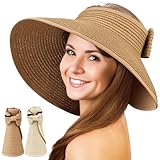 ytorgr 2 Stück Damen Sonnenhut, Sun Visor für Damen Faltbar mit Breiter...