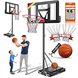 KESSER® Basketballkorb Outdoor mit Ständer & Rollen Inkl. 2x Netze,...