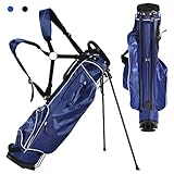 COSTWAY Golfbag, Golf Stand Bag mit Standfüßen, Regenhaube & 4-facher...