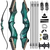 60 Zoll Bogenschießen Recurvebogen 20-60 Lbs Takedown Bogen Für Rechts...