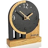 FLEXISTYLE Modern standuhr klein aus Holz Eiche Wohnzimmer Badezimmer...