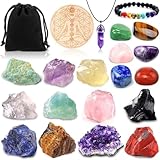 Purpledi Chakra-Stein-Set, Kristalle Heilsteine Set, 21PCS Chakra Steine...