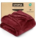 Utopia Bedding Kuschelige Fleecedecke [200x150 cm, Burgund] Weiche,...