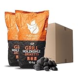 HEIZFUXX Grillholzkohlebriketts 10kg x 2 Sack 20kg 1 Paket Grillbriketts...