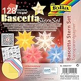 NEU Bascetta-Stern-Set, Transparentpapier 115g/m², 7,5 x 7,5 cm, 4 x 32...