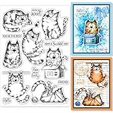 GLOBLELAND Katzen im Anime-Stil Klare Stempel für DIY Scrapbooking Dekor...