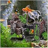 DEANKEJI Aquarium Dekoration, 180 × 140mm Castle Aquarium Deko, Verdickter...