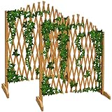 GARDEBRUK® 2er Set Rankgitter Gartenzaun bis 200cm ausziehbar faltbar...