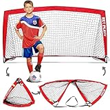 NetPlayz Fußballtor – tragbare Fußballtore, Pop-up-Fussballnetz für...