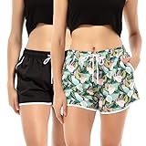 LARGERED 2 Pack Badeshorts Damen Sommer Kurze Badehose Schnelltrocknend...