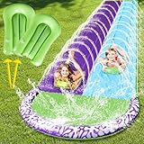 15.8 ft/480 cm Double Water Slide,Wasserrutsche Garten für Kinder,Lawn...