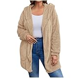 Funnyrap Fleecejacke Damen Oversize Plüschjacke Teddyjacke Langarm Teddy...