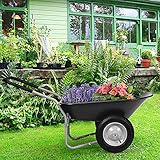 COSTWAY Schubkarre mit 2 Rädern, 75 L, Schiebkarre 100 kg Tragkraft,...