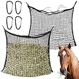AXVRAV 2 Stück Heunetz für Pferde 90x80cm, Engmaschiger Heusack mit 4...